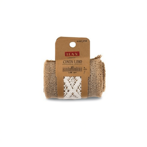 Nastro di lino ILAN 10 cm x 2 m con bordo in pizzo per artigianato e decorazioni - Product Image 2