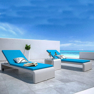 <span class=keywords><strong>Casa</strong></span> contemporánea o hotel sueño tumbona y mesa de muebles de patio de mimbre al aire libre sofá-cama - Product Image 2