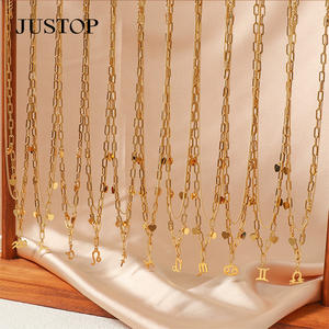 डबल लेयर लक्जरी 18k pvd स्टेनलेस स्टील पेलेंट हार और अवसरों के लिए राशि उपहार - Product Image 3