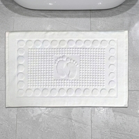 Tapis de bain de luxe pour hôtel, 50*80cm, 750-1000 GSM, en coton tissé uni, jacquard gaufré, antidérapant, hypoallergénique, écologique