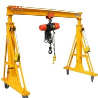 Grue à portique mobile électrique/manuelle sans rail de 0,5T/1T/1,5T/2T avec roues pour le levage avec palan électrique, petite grue d'intérieur