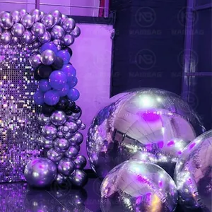 Mirror Ball Inflatable Big Shiny Spheres Backdrops Wedding Supplies Events Stage Party Decoration Giant PVC Balloon For Church