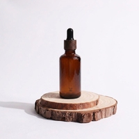 Flacons Compte-gouttes Rechargeables en Verre Ambré 30ml 50ml 100ml, Vides, pour Huiles Essentielles et Sérums, avec Bouchons en Plastique Aspect Bois Foncé