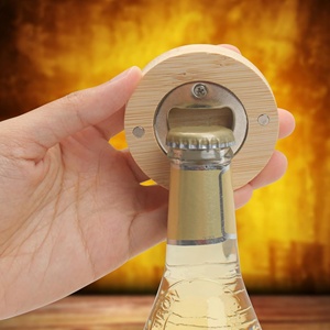 Custom Logo Portable Eco-friendly Wooden Bamboo <b>Fridge</b> Magnet Custom Beer Bottle Opener Promotional Gift - Product Image 2
