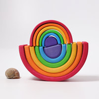 Blocs en bois arc-en-ciel personnalisables en gros, peinture à base d'eau non toxique, jouets d'empilage Montessori certifiés CE/EN71