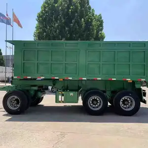 Best Price Spot Discount 2 Axle Tractor Drawbar Towing Hydraulic Full Rear Side End Dump Tipper Trailer