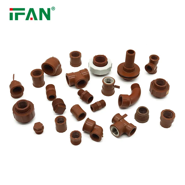 IFAN New Material Brown Color PPH 90 Degree Elbow PPH Pipe Fittings PN20 PPH Fittings