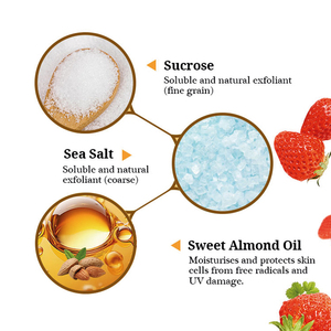 Scrub Corpo Coreano alla Fragola, <span class=keywords><strong>Gommage</strong></span> Corporeo Schiarente allo Zucchero, Esfoliante Delicato - Product Image 4