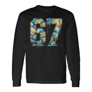 T-shirt à manches longues Volleyball 67 Six Seven Sport Gen Alpha Z Meme Drip - Product Image 1