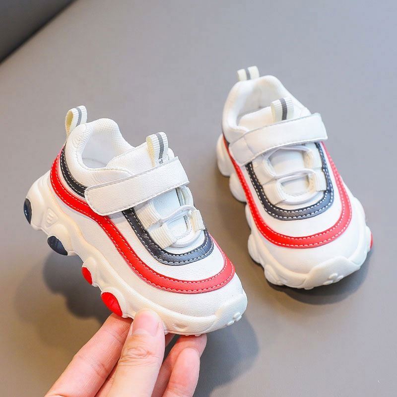 Фабрика, одна линия, оптовая цена, мягкая искусственная кожа, маленький размер, эластичная лента, детские спортивные кроссовки для бега, обувь-YG