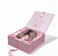 Boîte d'emballage personnalisée pour perruques, avec couvercle magnétique, en papier rigide, pour le rangement et la présentation d'extensions de cheveux, avec poignée