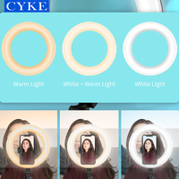 CYKE L06 Anneau lumineux LED portable de 8 pouces avec trépied et support de téléphone, télécommande sans fil pour TikTok, idéal pour les vidéos en direct et les selfies