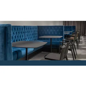 סב בשוק משמש מסעדה ריהוט כחול קטיפה מסעדת ות ישיבה ספה וערכות שולחן