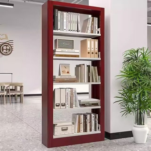 Estantería de Metal de acero de una sola cara de grano de madera roja de alta calidad para oficina o biblioteca escolar muebles estantería de Metal - Product Image 2