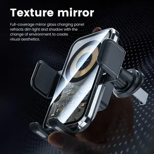 Cyber Punk สมาร์ทเซ็นเซอร์สัมผัสแบบอัตโนมัติ15W ที่ชาร์จเร็วโปร่งใสที่หนีบติดช่องแอร์รถยนต์ที่ยึดคลิปหนีบที่ชาร์จแบบไร้สาย - Product Image 3