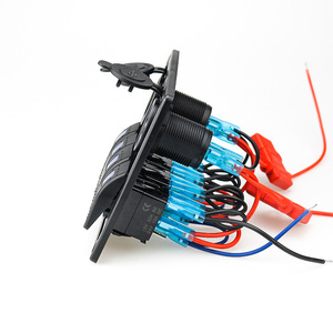 แผงชาร์จเร็ว USB 12-24V สวิตช์โยกแบบ USB คู่ พร้อมไฟ LED สำหรับรถยนต์ รถบ้าน เรือยอชท์ - Product Image 1