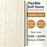 Revêtement mural flexible en pierre, motif terre battue, couleur personnalisée pour mur de fond suspendu et enveloppement de colonnes cylindriques