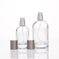 Botella de Perfume de Vidrio Vacía Personalizable de Alta Calidad, 30ml 50ml 100ml, Cilíndrica, Transparente, con Tapa, para Hombre