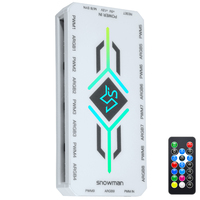 Contrôleur de ventilateur PWM ARGB intelligent professionnel Hub 5V SYNC Alimenté par la carte mère LED Télécommande Refroidissement PC pour accessoires informatiques