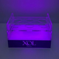 Présentoir LED pour verres à shot, porte-gobelets, plateau de service et présentoir de bouteilles pour bars, hôtels, restaurants et boîtes de nuit