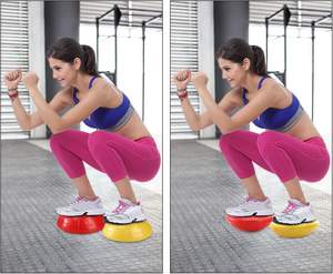 Nueva llegada antideslizante gimnasio Yoga ejercicio Fitness PVC inflable medio Yoga equilibrio ejercicio media pelota para Yoga comodidad mejorada - Product Image 5