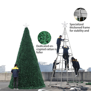 Personnalisé 10M 30 pieds LED géante PE PVC grandes lumières de Noël artificielles floquées vertes à l'extérieur de l'arbre de Noël - Product Image 3