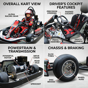 Karting à essence professionnel pour enfants avec moteur GX160 pour jeu parent-enfant, course tout-terrain, vitesse maximale réglable - Product Image 2