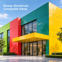 Panneau composite en aluminium brillant de 3 mm sur mesure, revêtement FEVE Bronze pour revêtement d'entrée de salle d'exposition