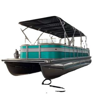 <span class=keywords><strong>Bateau</strong></span> ponton de luxe en aluminium de 15 à 30 pieds avec <span class=keywords><strong>moteur</strong></span> hors-bord, toit de sécurité et auvent pour la pêche et les loisirs - Product Image 1