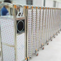Moteur automatique 304 Portes escamotables en aluminium de sécurité extérieure d'entrée industrielle télescopique coulissante d'acier inoxydable