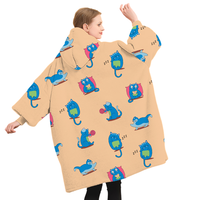 Couverture à capuche surdimensionnée pour enfants adultes Sherpa couverture portable en peluche et moelleux pour textiles de maison vente en gros