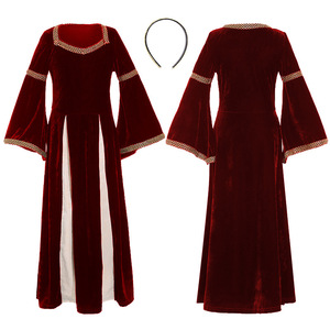 Vestidos de <span class=keywords><strong>Princesa</strong></span> de la Edad Media, Estilo Renacentista Retro, para Niñas, Disfraces de Halloween, Vestidos para Actuaciones de Canto, Danza y Teatro, con Mangas Abullonadas y Falda Larga - Product Image 5