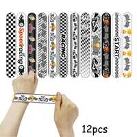 Bracelets de course à motif drapeau à carreaux |   Accessoires de fête amusants en PVC pour garçons et filles
