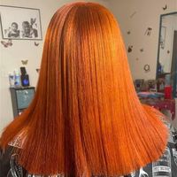 Perruque courte bob gingembre en cheveux humains, frontale 13x4 HD transparente, cheveux Remy, densité 180%, pré-épilée, orange, sans colle, pour femmes, 1 pièce