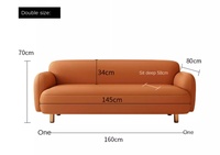 Modernes Minimalistisches Kunstleder Zweisitzer-Schlafsofa für Kleine Wohnungen Wohnzimmer Hotel Krankenhaus Empfang Komfortabel