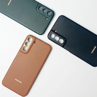 Étui de téléphone en cuir tout-en-un anti-choc pour Samsung Galaxy S23 Ultra, étui de téléphone simple de couleur unie pour Samsung S22