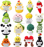 Offre Spéciale fait à la main Crochet pingouin animaux avec des cartes positives soutien émotionnel crochet poussin vache cadeaux de motivation pour la maison