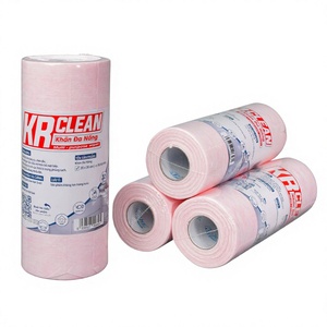 Chiffons de nettoyage ronds multi-usages en non-tissé de haute qualité KrClean, style uni, lingettes en rouleau pour cuisine, 1 kg, fabriqués en usine au Vietnam - Product Image 1