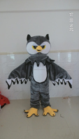 Mascotte en peluche hibou gris personnalisée pour adultes, motif animal de dessin animé, vente directe usine Blue Sky, idéale pour les fêtes de Noël