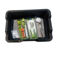 Plateau de décantation pour bourgeons d'herbes en plastique PP de haute qualité avec écran en maille enfichable, outils de tamisage à sec, ensemble d'outils de jardinage portables