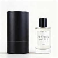 Flacon de parfum vide de luxe personnalisé 50 ml 100 ml, flacon de parfum rond en verre transparent avec boîte