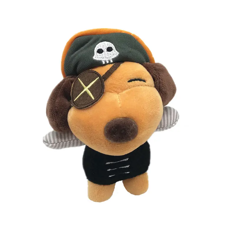 Atacado Cartoon Small Size Bag Decoração Stuffed Plush Brinquedos Pirata Animal Coelho Coelho Cão Plush Keychain Pingente