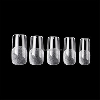 Pointes d'ongles carrées moyennes pré-formées demi-mat couverture complète faux ongles Kit de gel acrylique presse sur les ongles pour l'extension de salon