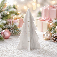 Ensemble d'arbres de Noël en marbre blanc faits à la main, décoration de table élégante pour les fêtes, ornement moderne et festif pour la maison, idéal pour la saison hivernale