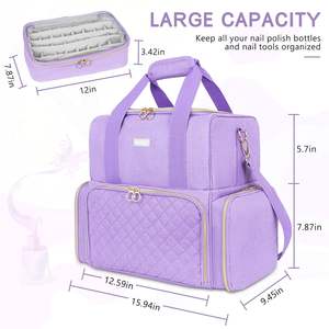 Muestra Gratuita de Bolsa de Cosméticos para Mujer, Organizador de Esmalte de Uñas, Bolsa para Aceites Esenciales, Bolsa de Viaje Portátil de Gran Capacidad para Maquillaje - Product Image 1