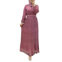Nouvelle Robe Longue en Mousseline Imprimée Florale 2026 - Abaya Musulmane Modeste avec Manches Papillon - Robe d'Été Musulmane