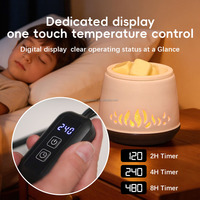 Calentador de Cera de Cerámica 4 en 1, Quemador de Cera Eléctrico sin Llama con Recipiente de Silicona Extraíble, Calentador Rápido de Cubos de Cera