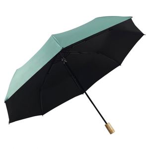 High Quality Fashion Design Wooden Handle 3 Folding 10 Ribs <b>Umbrellas</b> for Rainy and Sunny Days - Product Image 4