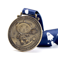 Médailles de sport vierges personnalisées en bronze 3D de dessin animé de panda mignon 3D moulage sous pression artisanat en métal pour la compétition de prix