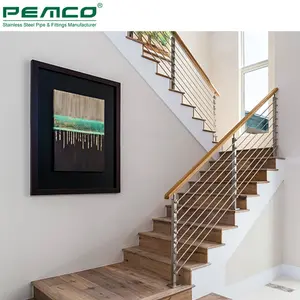 Sistema de Barandilla para Escaleras Interiores de Tubo Cuadrado, Barandilla de Escalera de Tubo de Acero Inoxidable - Product Image 1